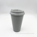 Double wall PP travel mug 16oz 500ml plastic cups reusable coffee cup with lids